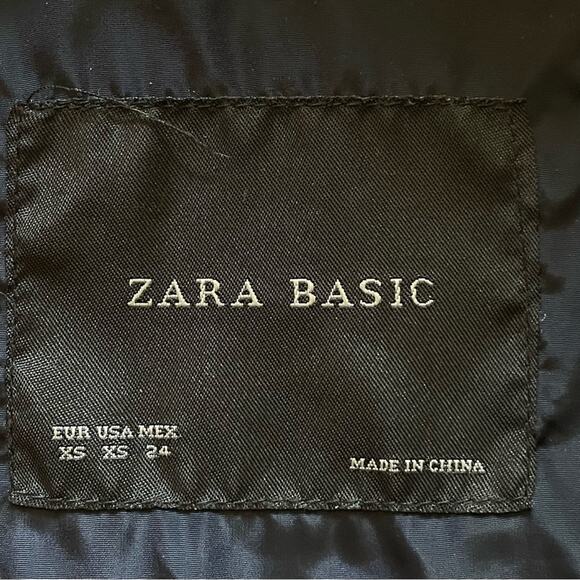 Zara navy blue hooded fall full zip windbreaker jacket size extra small XS b20 - Picture 5 of 6